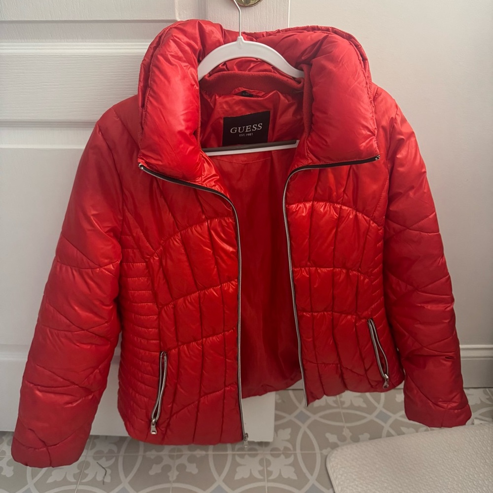 GUESS Red Puffer coat - Size XL (Fits like a Medium/Large)